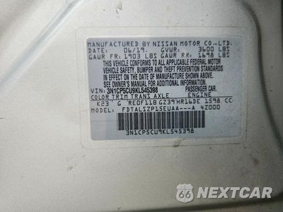 Zdjęcie 13 z 13 samochodu: 2019 NISSAN KICKS SV VIN:3N1CP5CU9KL545398 - miniatura