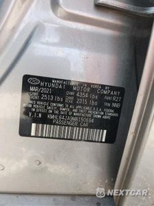 Zdjęcie 12 z 12 samochodu: 2021 HYUNDAI SONATA SEL VIN:KMHL64JA9MA150694 - miniatura