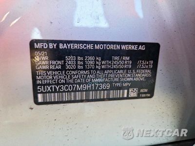 Zdjęcie 13 z 13 samochodu: 2021 BMW X3 SDRIVE30I VIN:5UXTY3C07M9H17369 - miniatura