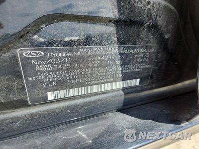 Zdjęcie 12 z 12 samochodu: 2012 HYUNDAI SONATA GLS VIN:5NPEB4AC0CH411356 - miniatura