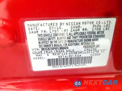 Zdjęcie 13 z 13 samochodu: 2015 NISSAN VERSA 1.6 SV VIN:3N1CN7AP4FL960424 - miniatura