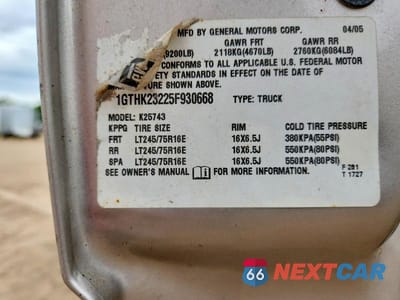 Zdjęcie 12 z 12 samochodu: 2005 GMC SIERRA K2500 HEAVY DUTY VIN:1GTHK23225F930668 - miniatura