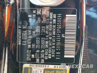 Zdjęcie 12 z 12 samochodu: 2023 KIA SPORTAGE SX VIN:5XYK43AF0PG058096 - miniatura
