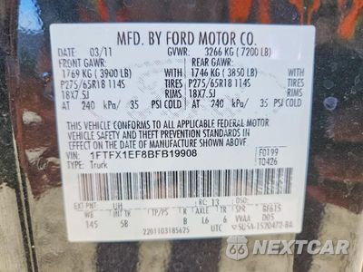 Zdjęcie 12 z 12 samochodu: 2011 FORD F150 SUPER CAB VIN:1FTFX1EF8BFB19908 - miniatura
