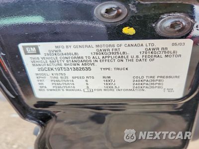 Zdjęcie 12 z 12 samochodu: 2003 CHEVROLET SILVERADO K1500 VIN:2GCEK19T531382635 - miniatura