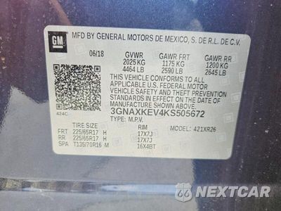 Zdjęcie 12 z 12 samochodu: 2019 CHEVROLET EQUINOX LT VIN:3GNAXKEV4KS505672 - miniatura