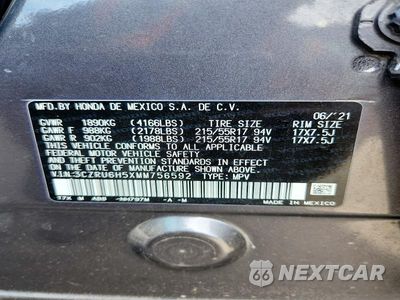 Zdjęcie 13 z 13 samochodu: 2021 HONDA HR-V EX VIN:3CZRU6H5XMM756592 - miniatura