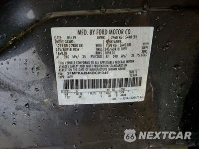 Zdjęcie 13 z 13 samochodu: 2019 FORD EDGE SEL VIN:2FMPK4J94KBC01345 - miniatura
