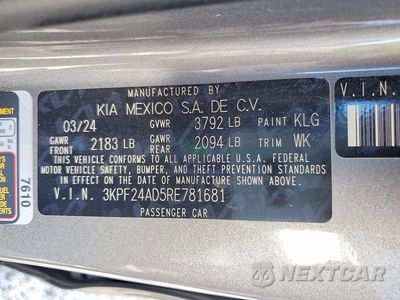 Zdjęcie 12 z 12 samochodu: 2024 KIA FORTE LXS VIN:3KPF24AD5RE781681 - miniatura