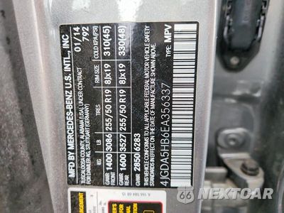 Zdjęcie 13 z 13 samochodu: 2014 MERCEDES-BENZ ML 350 4MATIC VIN:4JGDA5HB6EA356337 - miniatura
