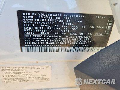 Zdjęcie 13 z 13 samochodu: 2011 VOLKSWAGEN TIGUAN S VIN:WVGAV7AX0BW541197 - miniatura