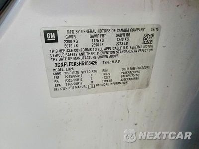 Zdjęcie 13 z 13 samochodu: 2017 CHEVROLET EQUINOX LT VIN:2GNFLFEK3H6188425 - miniatura