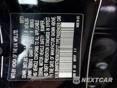 Zdjęcie 12 z 12 samochodu: 2021 HONDA CIVIC EX VIN:SHHFK7H6XMU220127 - miniatura