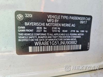 Zdjęcie 12 z 12 samochodu: 2018 BMW 320 I VIN:WBA8E1G51JNU90882 - miniatura