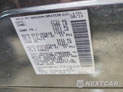 Zdjęcie 13 z 13 samochodu: 2014 NISSAN PATHFINDER S VIN:5N1AR2MM1EC727619 - miniatura
