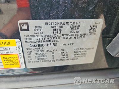 Zdjęcie 13 z 13 samochodu: 2017 CHEVROLET TRAVERSE PREMIER VIN:1GNKVJKD5HJ121684 - miniatura