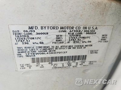 Zdjęcie 12 z 12 samochodu: 2003 FORD F150 SUPERCREW VIN:1FTRW08L43KD70137 - miniatura