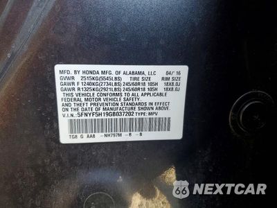 Zdjęcie 13 z 13 samochodu: 2016 HONDA PILOT LX VIN:5FNYF5H19GB037202 - miniatura