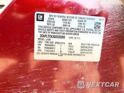 Zdjęcie 13 z 13 samochodu: 2016 GMC TERRAIN SLE VIN:2GKFLTEK3G6335966 - miniatura