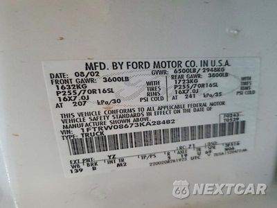 Zdjęcie 12 z 12 samochodu: 2003 FORD F150 SUPERCREW VIN:1FTRW08673KA28482 - miniatura