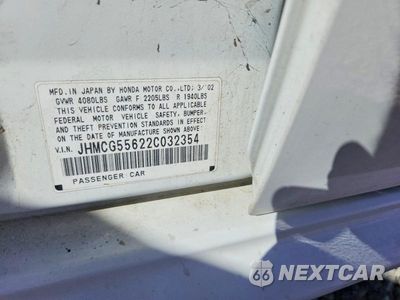 Zdjęcie 12 z 12 samochodu: 2002 HONDA ACCORD EX VIN:JHMCG55622C032354 - miniatura