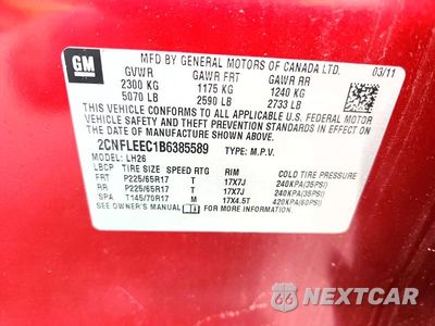 Zdjęcie 13 z 13 samochodu: 2011 CHEVROLET EQUINOX LT VIN:2CNFLEEC1B6385589 - miniatura