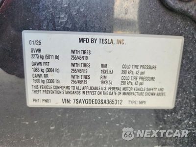 Zdjęcie 13 z 13 samochodu: 2025 TESLA MODEL Y VIN:7SAYGDED3SA365312 - miniatura