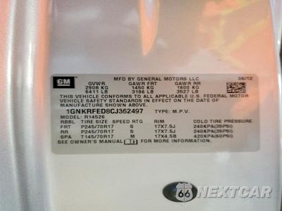 Zdjęcie 13 z 13 samochodu: 2012 CHEVROLET TRAVERSE LS VIN:1GNKRFED8CJ362497 - miniatura