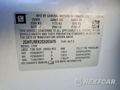 Zdjęcie 13 z 13 samochodu: 2012 GMC TERRAIN SLE VIN:2GKFLREK2C6263476 - miniatura