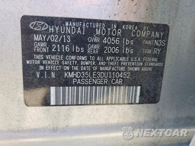 Zdjęcie 12 z 12 samochodu: 2013 HYUNDAI ELANTRA GT BASE VIN:KMHD35LE3DU110452 - miniatura