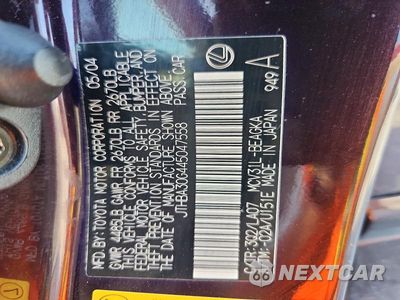 Zdjęcie 12 z 12 samochodu: 2004 LEXUS ES 330 VIN:JTHBA30G445047558 - miniatura