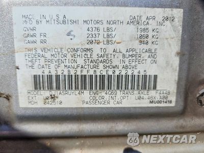 Zdjęcie 12 z 12 samochodu: 2012 MITSUBISHI GALANT FE VIN:4A32B2FF8CE022245 - miniatura