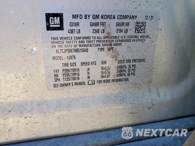 Zdjęcie 13 z 13 samochodu: 2022 CHEVROLET TRAX 1LT VIN:KL7CJPSM7NB515640 - miniatura