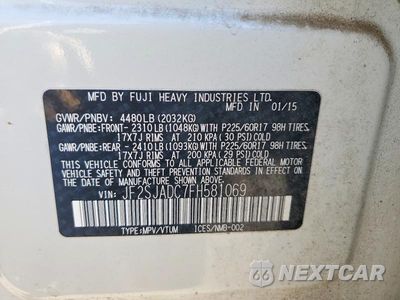 Zdjęcie 13 z 13 samochodu: 2015 SUBARU FORESTER 2.5I PREMIUM VIN:JF2SJADC7FH581069 - miniatura