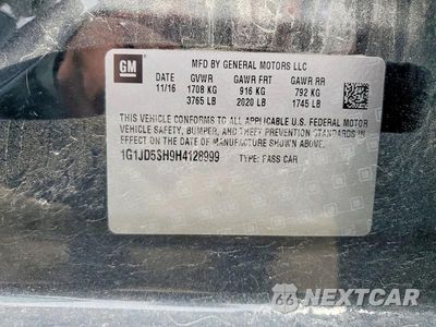Zdjęcie 12 z 12 samochodu: 2017 CHEVROLET SONIC 4D VIN:1G1JD5SH9H4128999 - miniatura