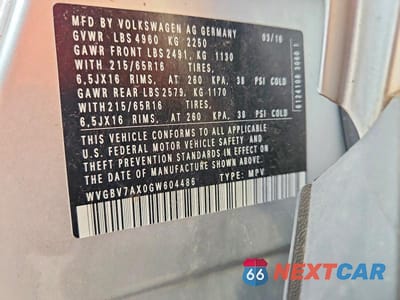 Zdjęcie 13 z 13 samochodu: 2016 VOLKSWAGEN TIGUAN S VIN:WVGBV7AX0GW604486 - miniatura