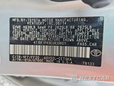 Zdjęcie 12 z 12 samochodu: 2014 TOYOTA CAMRY SE VIN:4T1BF1FK9EU839601 - miniatura