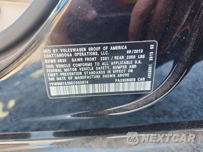 Zdjęcie 12 z 12 samochodu: 2014 VOLKSWAGEN PASSAT SE VIN:1VWBM7A35EC033674 - miniatura