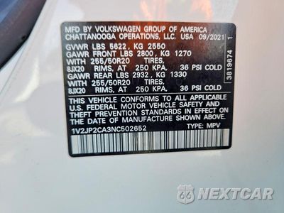 Zdjęcie 13 z 13 samochodu: 2022 VOLKSWAGEN ATLAS SE VIN:1V2JP2CA3NC502652 - miniatura