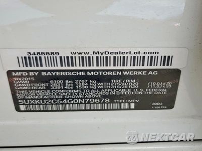 Zdjęcie 14 z 14 samochodu: 2016 BMW X6 XDRIVE35I VIN:5UXKU2C54G0N79678 - miniatura