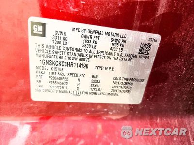 Zdjęcie 13 z 13 samochodu: 2017 CHEVROLET TAHOE K1500 PREMIER VIN:1GNSKCKC4HR114190 - miniatura
