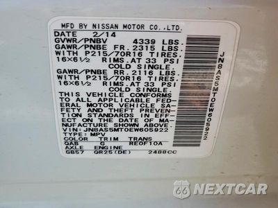 Zdjęcie 13 z 13 samochodu: 2014 NISSAN ROGUE SELECT S VIN:JN8AS5MT0EW605922 - miniatura
