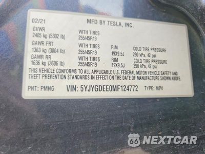 Zdjęcie 13 z 13 samochodu: 2021 TESLA MODEL Y VIN:5YJYGDEE0MF124772 - miniatura