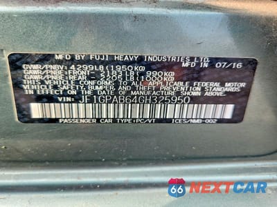 Zdjęcie 12 z 12 samochodu: 2016 SUBARU IMPREZA PREMIUM VIN:JF1GPAB64GH325950 - miniatura