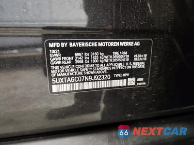 Zdjęcie 13 z 13 samochodu: 2022 BMW X5 XDRIVE45E VIN:5UXTA6C07N9J92320 - miniatura