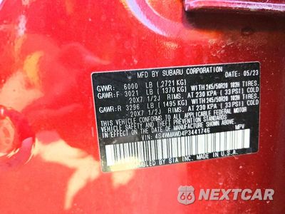 Zdjęcie 14 z 14 samochodu: 2023 SUBARU ASCENT TOURING VIN:4S4WMAWD4P3441746 - miniatura