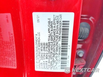 Zdjęcie 12 z 12 samochodu: 2021 HONDA ACCORD SPORT VIN:1HGCV1F38MA082017 - miniatura