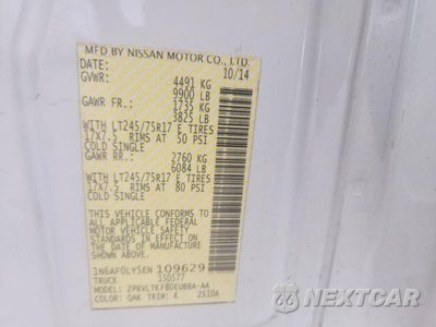 Zdjęcie 13 z 13 samochodu: 2014 NISSAN NV 2500 HD S VIN:1N6AF0LY5EN109629 - miniatura