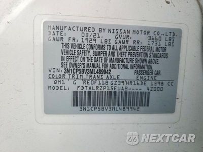Zdjęcie 12 z 12 samochodu: 2021 NISSAN KICKS S VIN:3N1CP5BV3ML489942 - miniatura