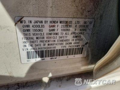 Zdjęcie 12 z 12 samochodu: 2008 ACURA TSX VIN:JH4CL96828C009166 - miniatura